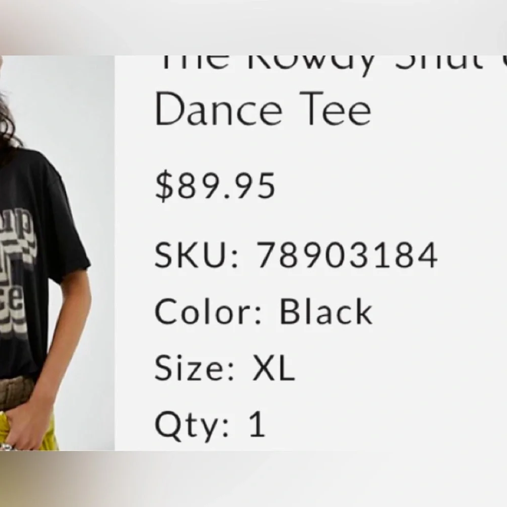 🤩🤘 *MOTHER* THE ROWDY TEE  “SHUT UP AND DANCE” BLK/WHITE XL! ❤️ - Picture 3 of 7